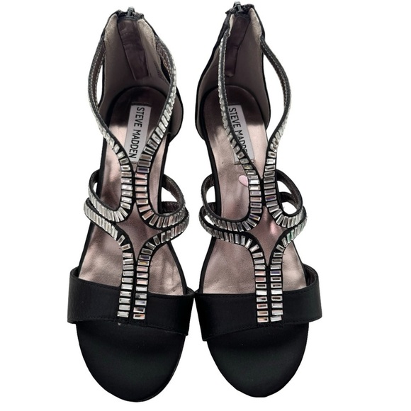 Steve Madden Black Heels with Accents Big Girls Size 4.5 - Picture 10 of 14